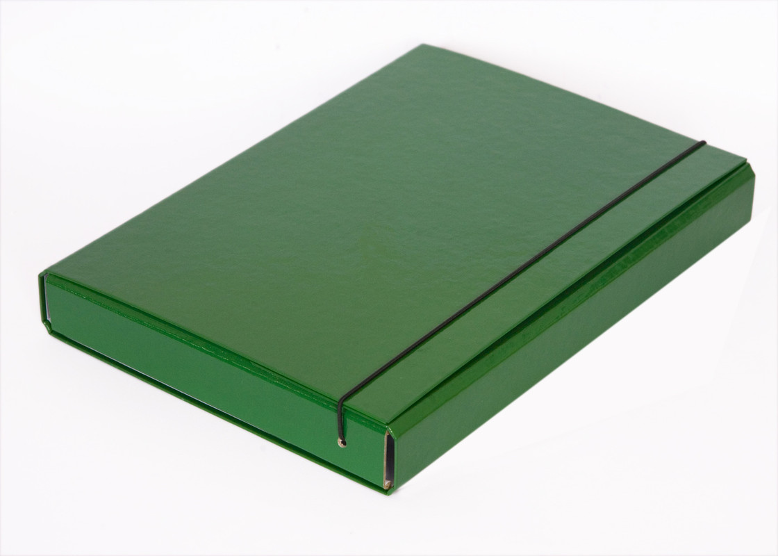 Папка-короб на резинці ITEM306\06, А4, 60 мм, PP-покриття, зелена